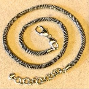 Brighton Beverly Glam Necklace to hold charms. beads & stoppers Silver mesh